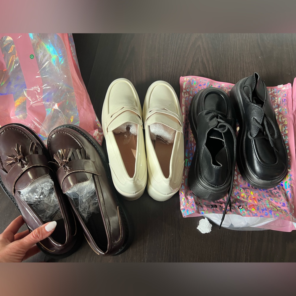 Chunky loafers size 9 & 10 .. lot of brand new shoes.